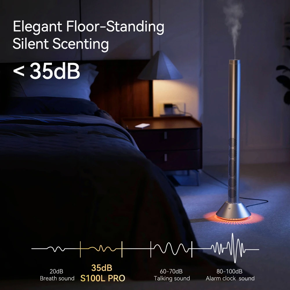 Difusor de perfume em torre S100L PRO Premium com alto-falante